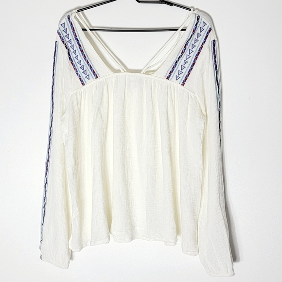 Shyanne 100% Cotton Embroidered Long Sleeves Women's Blouse Size S - Picture 1 of 9